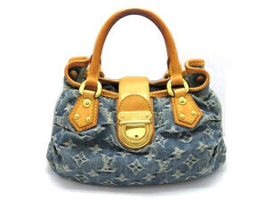 LOUIS VUITTON Handbag Pleaty Monogram Denim Blue